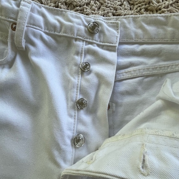 Free People We The Free size 25 Tapered Baggy Boyfriend Jeans Chalk White Denim - Picture 5 of 14